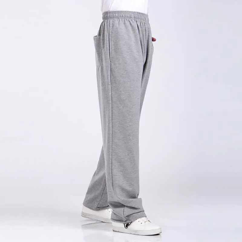 Light Gray Спортивная одежда в стиле хип-хоп размера плюс, спортивные штаны для мужчин, повседневные Прямые Свободные мешковатые штаны для бега, Хлопковые Штаны, однотонные шаровары, мужская одежда - Цвет: Light Gray