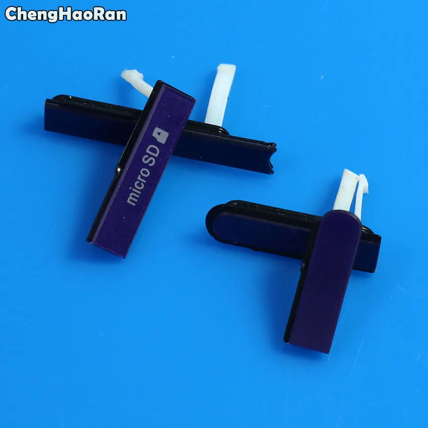 ChengHaoRan для sony Z L36h L36 C6602 C6603 Micro SD Разъем для наушников Слот для sim-карты usb зарядный порт Пылезащитная крышка - Цвет: Purple