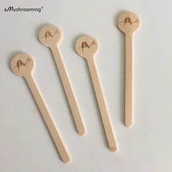 

Custom Engraved Love Bird Wedding Engagement Bridal Shower Beverage Stir Sticks Round Wooden Cocktail Swizzle Coffee Stirrers