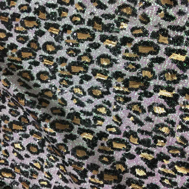 Pink sequins GLace 1Y/лот благородный Леопард шифрование Блестки Ткань блеск сетки вечернее платье аксессуары DIY Материал TX1564 - Цвет: Pink sequins