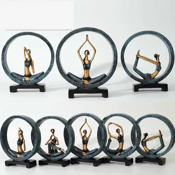 

EUROPEAN AND AMERICAN STYLE CREATIVE SIMPLE YOGA DECORATION CRAFTS ZEN SMALL PEOPLE WINE CABINET PARLOR TV CABINET DECORATION