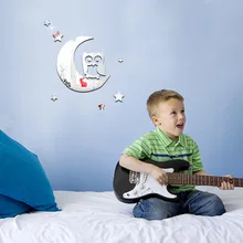 Funlife для детей для свадебного зала, аудитории стерео зеркало Стикеры Полумесяца Сова детский сад Стекло Стикеры s MS361415