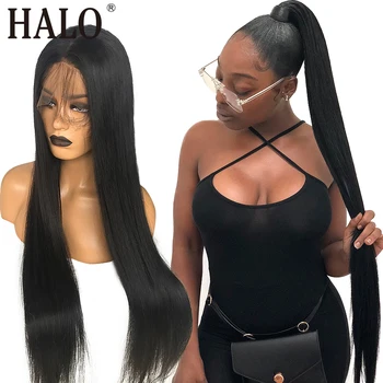 

360 Transparent Lace Frontal Wigs Pre Plucked With Baby Hair Straight Peruvian Remy Human Hair Lace Front Wigs For Black Women