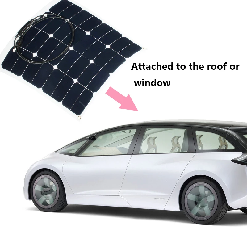 12V 50W солнечная панель полу-Гибкое солнечное зарядное устройство. Водонепроницаемый, идеально подходит для использования дома, автомобиля, кемпинга на открытом воздухе также солнечное зарядное устройство