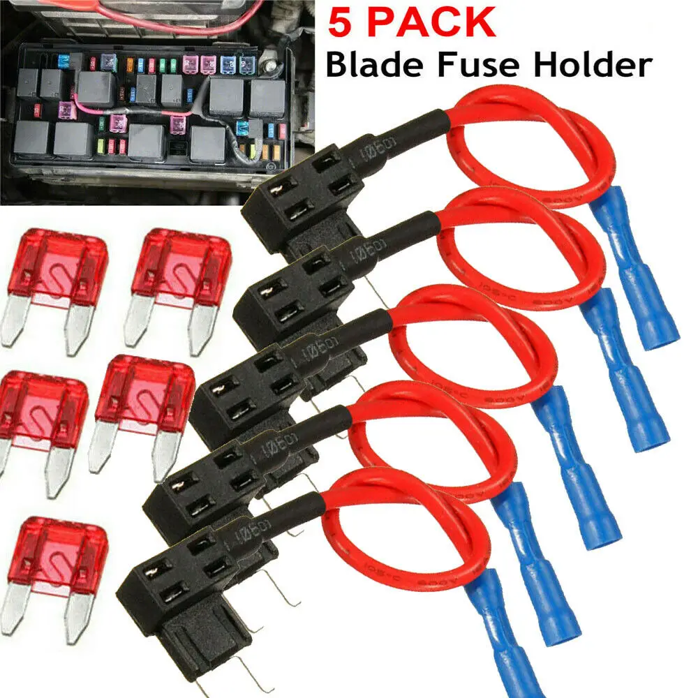 12V Add A Circuit Micro Blade Fuse Splice Holder APM ATM Piggy Back Fuses Tap 