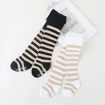 

Girl Clothes For Kids Toddlers Girls Striped Knee High Long Solid Color Socks Soft Cotton Pantyhose Warm sock