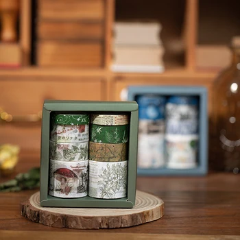 

8pcs Vintage memories Paper Washi Tape Set Flower Plant manuscript Adhesive Masking Tape book Stickers Decoration Home DIY F772