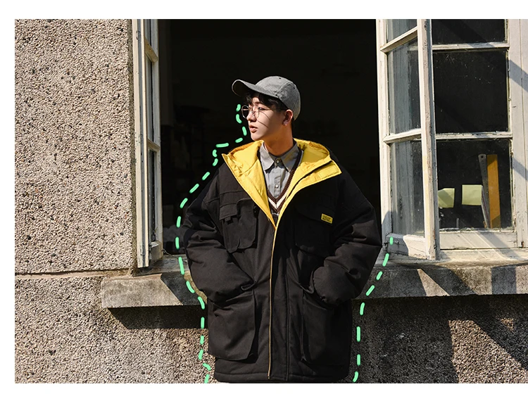 LAPPSTER уличная зимняя куртка мужские парки мужские s хип хоп плотное пальто ветровка корейская мода черные теплые куртки с капюшоном