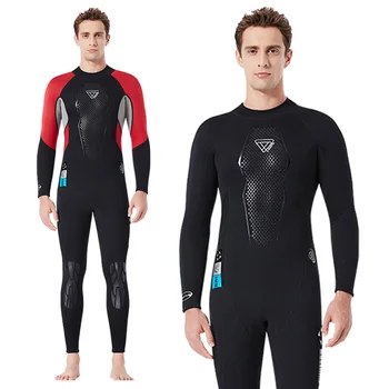 

DIVE&SAIL Men 3MM Wetsuit Conjoined Warm Swimsuit Long Sleeve Diving Suit Quick Dry Neoprene Wet Suit