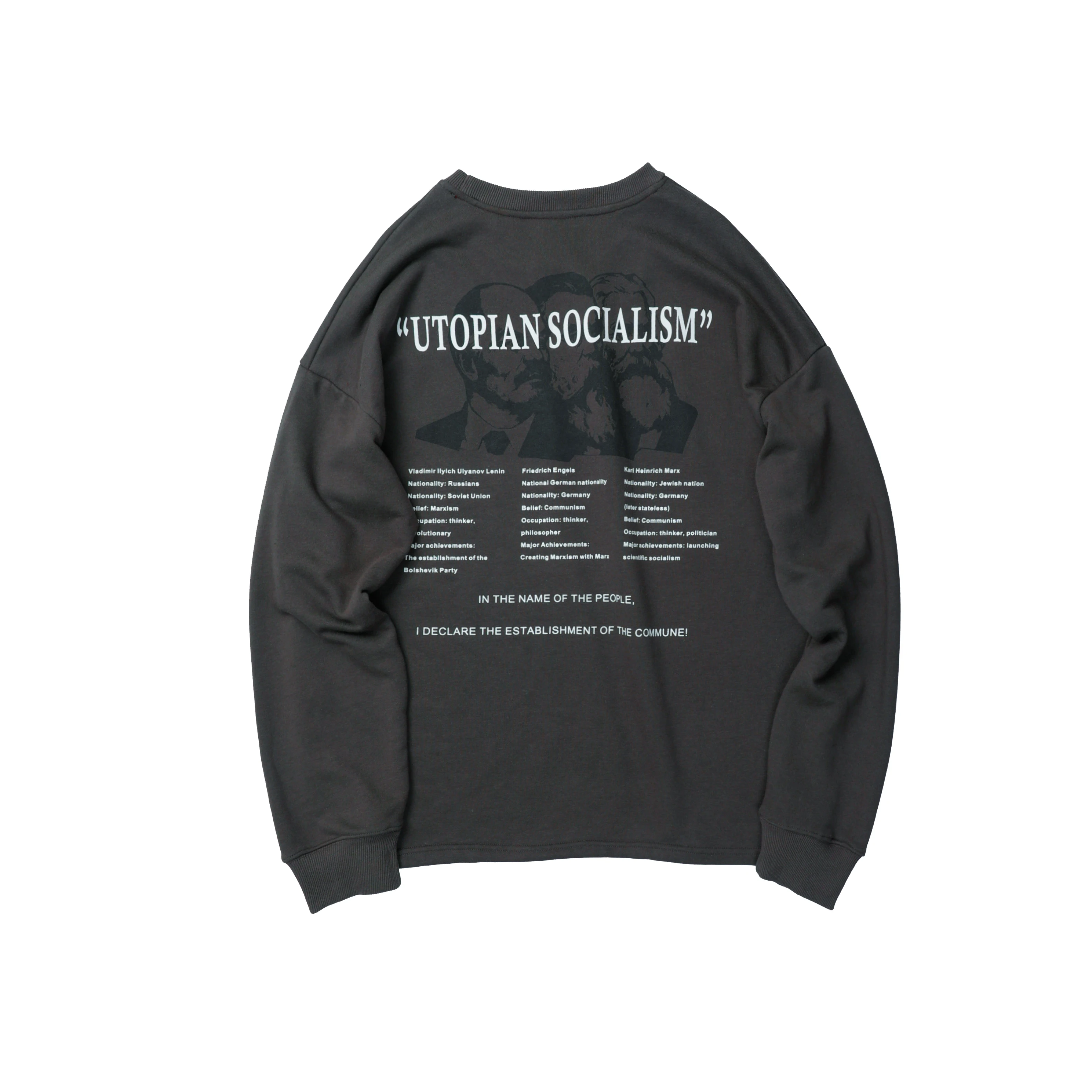 High Street Funny Print Sweatshirt Men Fall Winter Japanese Streetwear Harajuku Oversize Sweatshirt Mens - Цвет: Dark grey