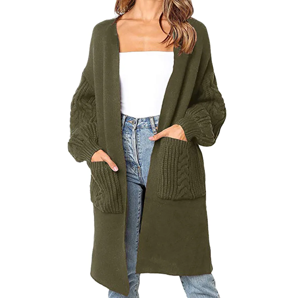 

JAYCOSIN Autumn Winter Warm Women Open Cardigan Long Sleeve Knitted Sweater Top long Cardigan Female Casual Coat pull femme 9815