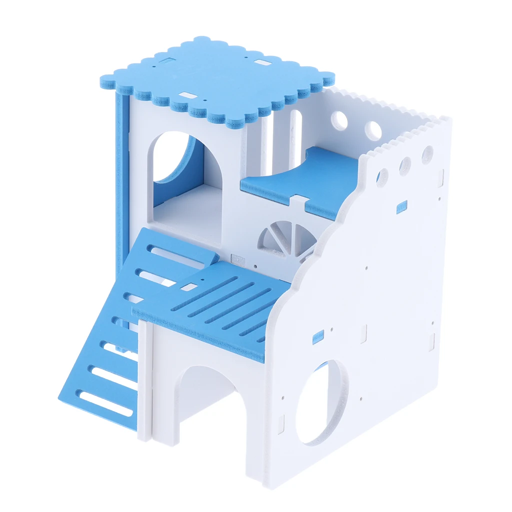 Wooden Hamster House Hideout Hut Exercise Natural Funny Nest Toy