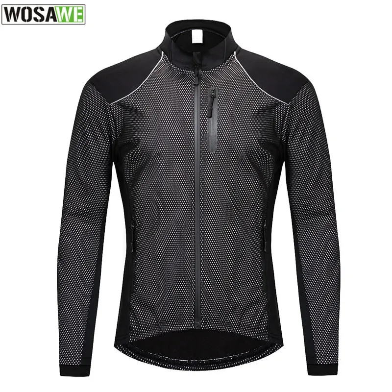 

2019 Winter Cycling Jacket Men Fleece Thermal Bike Wind Coat Bicycle Jersey MTB Reflective Hiking Softshell Mountain Bike Jacket