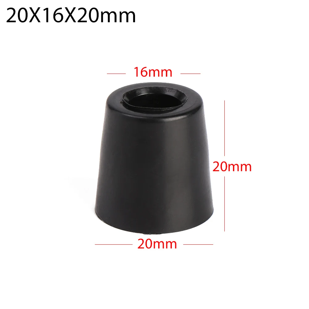 20-Pack Black Rubber Furniture Leg Pads - Tile Floor Protectors