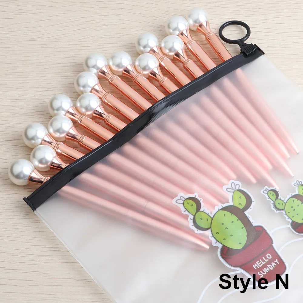 14PCS Styles N GENKKY розовое золото Подарочная шариковая ручка наборы канцтоваров серии Rosegold ручки для школы офисные поставщики ручка рождественские подарки - Цвет: 14PCS Styles N