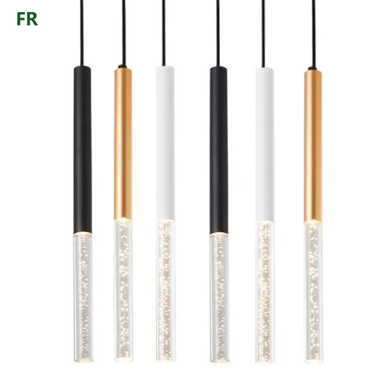 Chandelier Lighting Bright LED spotlights Bubble Tube Cylindrical Chandelier Acrylic Chandelier Creative Restaurant Bedroom Bar