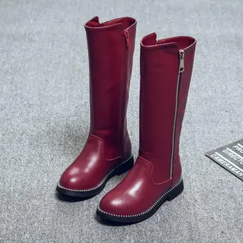 

Kids Shoes 2020 Autumn Children Genuine Leather Martin Boots Baby Boys Fashion Long Snow Boots Girls Brand Black Sport Shoes