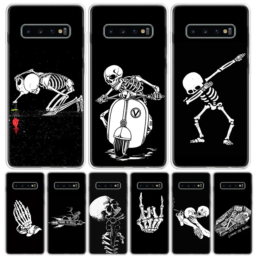 Spooky Череп Забавный Танец скелет чехол для телефона Samsung Galaxy S10 S20 Ultra Note 10 9 8 S9 S8 Plus Pro