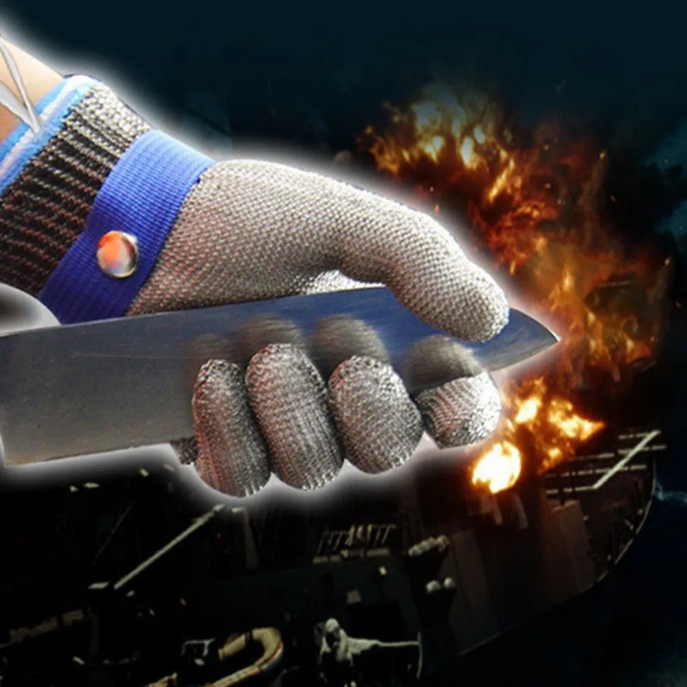 Level 5 Protection Anti-cut Gloves Safety Cut Proof Stab Resistant Stainless Steel Wire Metal Mesh Butcher Safety Work Gloves