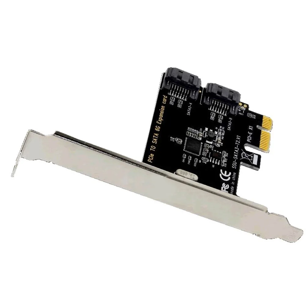 PCI-E для SATA 3,0 внутренние аксессуары практичная плата адаптера расширения двухпортовый компьютер части добавить на 6 Гб черный