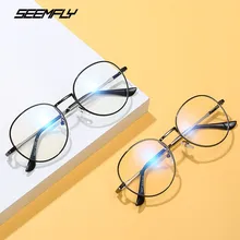 SEEMFLY, Ретро стиль, полигон, неправильные, для женщин, по рецепту, очки для глаз, оправа, металл, компьютер, мужские, анти-синий светильник, очки