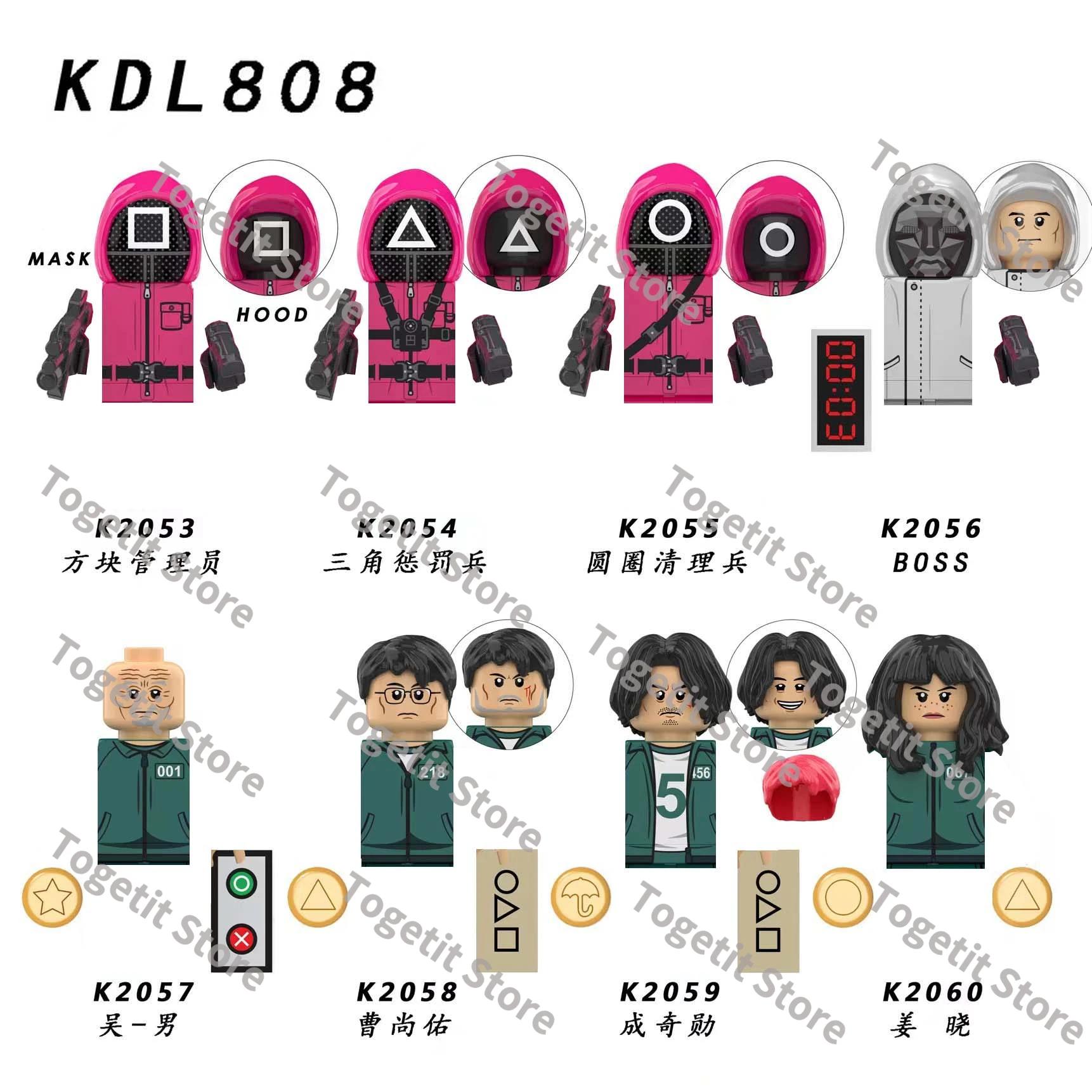 Кирпичные блоки KDL808 миниатюрные экшн-фигурки серии головок Детская развивающая