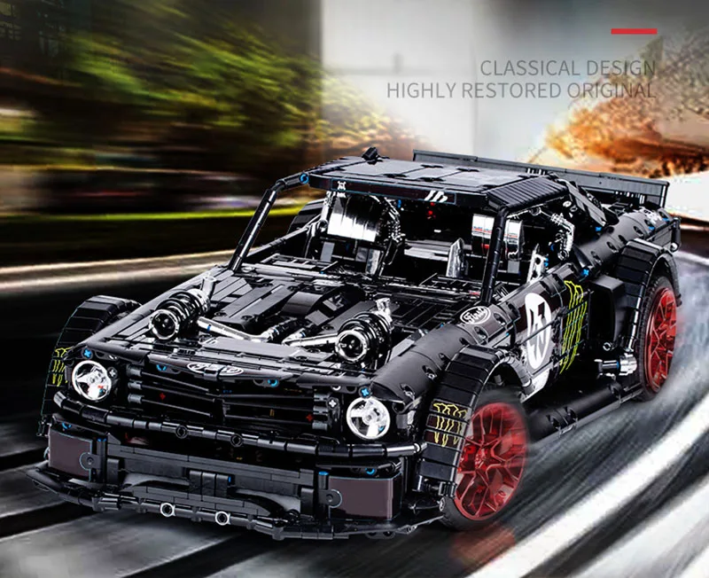 Новое приложение RC Technic автомобиль Ford Mustang Hoonicorn с 5292 мотором совместимый MOC 22970 строительный блок кирпичи развивающие игрушки подарки
