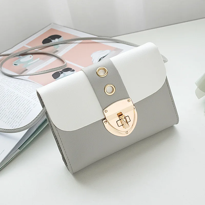 

Color contrast shoulder mobile phone bag small square WOMEN bag 2019 autumn/winter style new small change Cross body bags