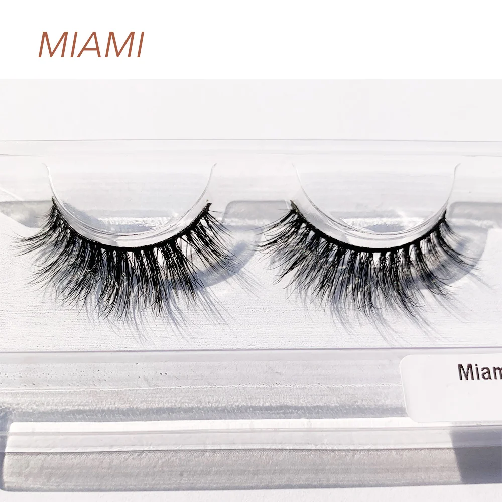 MIAMI YuBeauty Real Mink Lashes 3D Long Thick Eyelashes Mykonos Family High Quality Wholesale - Цвет: MIAMI