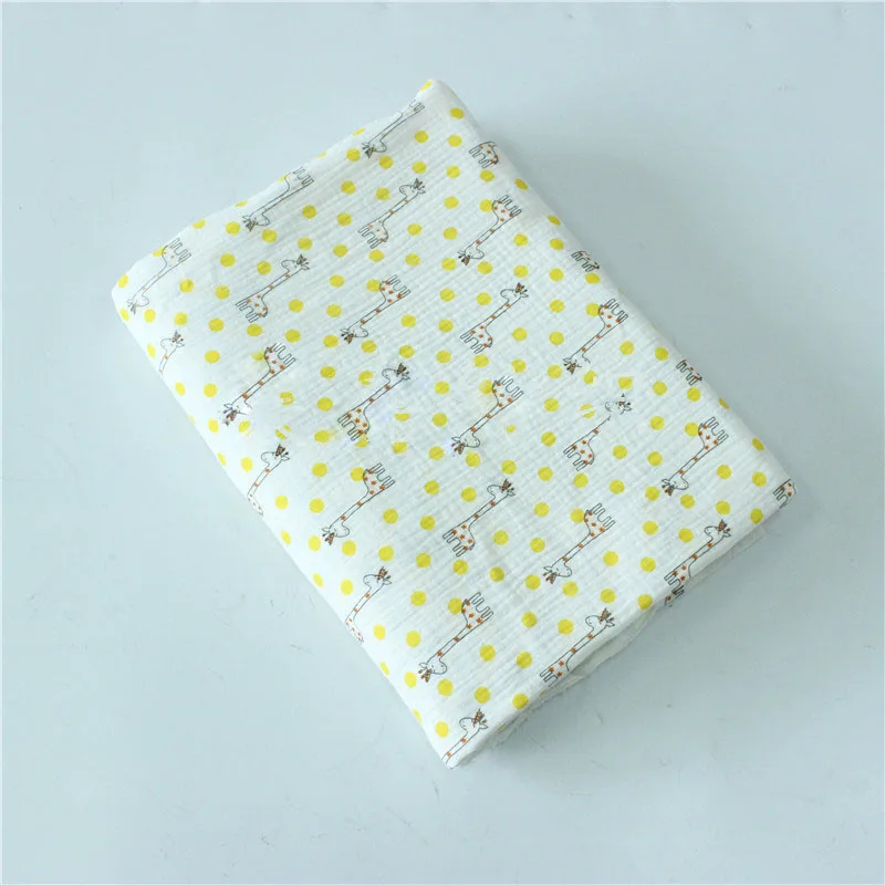 

Cartoon Printed Cotton Crepe Fabric Cotton Gauze Fabric Breathable Cotton Material DIY Sewing Bedding Home Textile For Baby