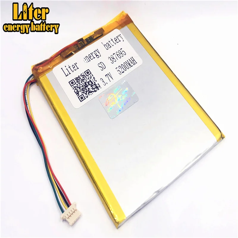 Разъем 1 0-5P 3 7 V 387695 407595 mah Tablet PC литий-полимерная литий-ионная аккумуляторная