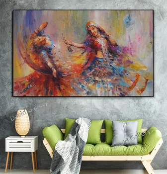

Hand painted on canvas Celebration Folk Dancer in Dubai oil Painting oil Painting painted for living room Home Decor