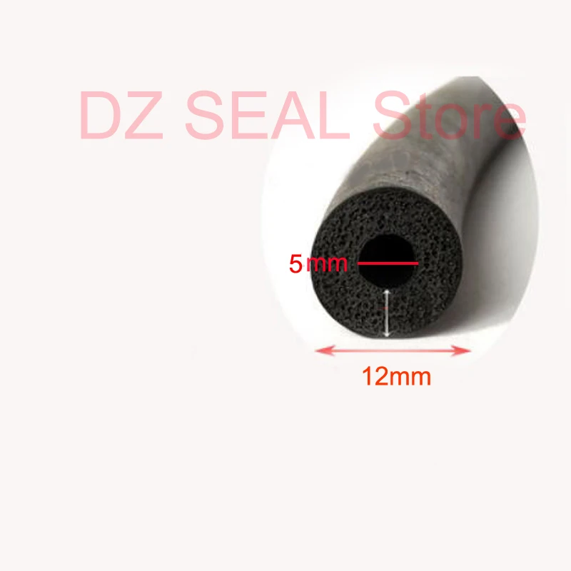 EPDM Резиновый пенный шланг, уплотнительная прокладка для резиновой трубы - Цвет: 5mm x 12mm