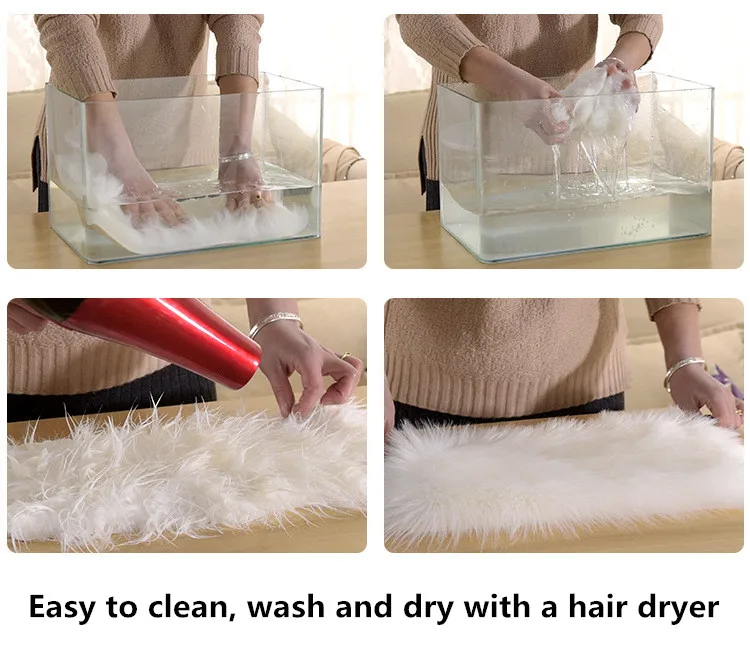 30 см круглый мягкий коврик из искусственной овчины для стула спальни