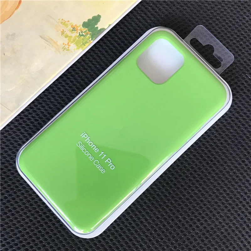 IUENUA жидкий силиконовый мягкий чехол для телефона для iPhone 11 Pro XS MAX XR XS X чехол для iPhone 6 6s 7 8 Plus Чехол Розничная посылка - Цвет: Светло-зеленый