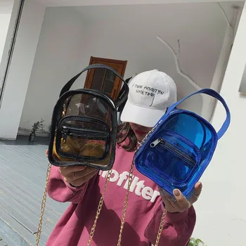 

PVC Transparent Clear Woman Crossbody Shoulder Messenger Bags Jelly Small Chain Transparent PVC Women Messenger Clutch Bag