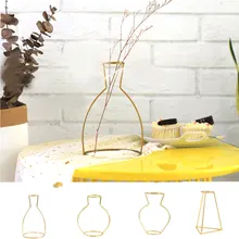 Железная стойка для вазы в скандинавском стиле, абстрактная рамка, ваза с черными линиями, настенная стойка для сушеных цветов, вечерние украшения для дома