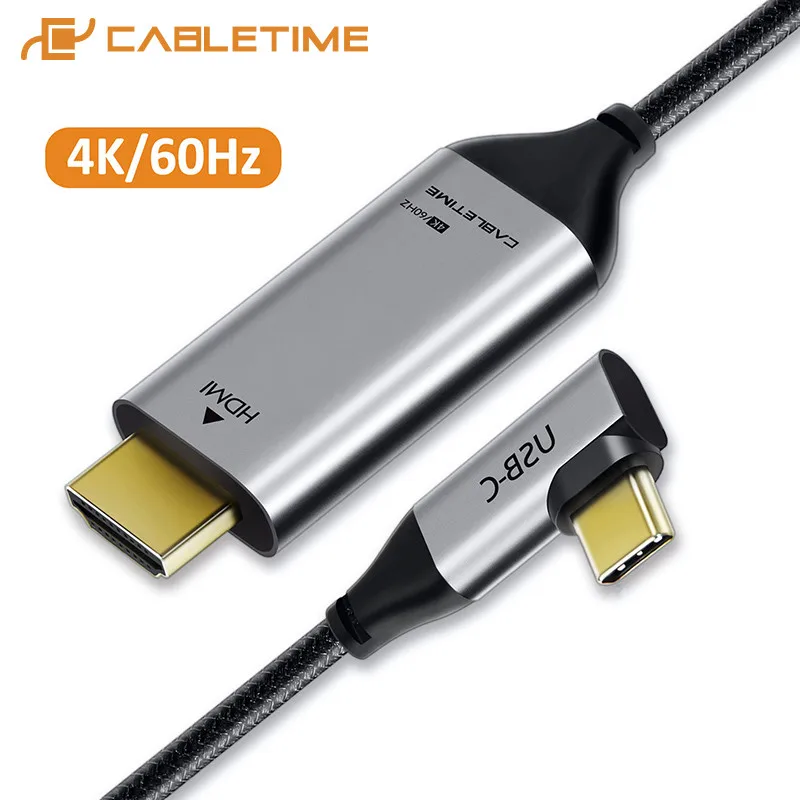 

CABLETIME USB C HDMI Cable Type C to HDMI Thunderbolt 3 4K 60Hz for Huawei MacBook Samsung Galaxy S8+ Computer Laptop C030