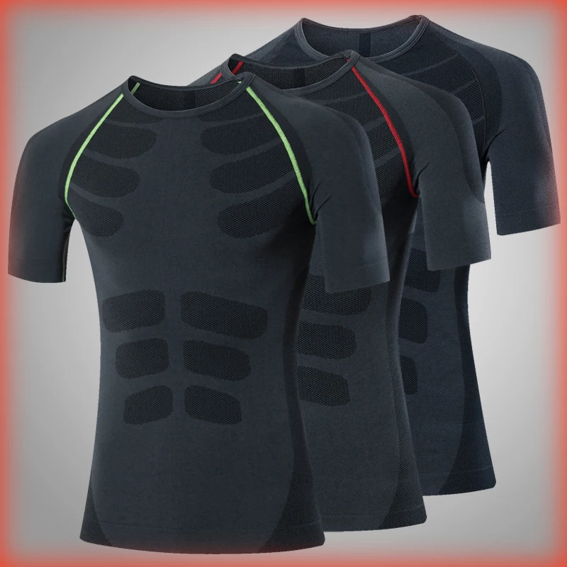 

Shirt workout Sport Running T-shirt Short Jogging tshirt Men Train Fitness Jersey Rashgard gym shirt BB-L003