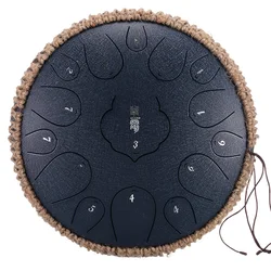 Steel Tongue Drum 13 Inch 15 Tones D Key Tank Drum Tamborine Percussion Instruments Yoga Meditation Professional Christmas Gift