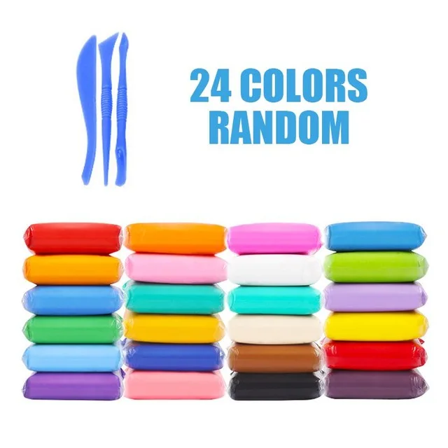 24 Colors 36 цветов пушистый слизи игрушки волшебный мягкий пластилин антистресс воздух сухой глина для детей образовательная Полимерная глина Пластилин Слим комплект - Цвет: 24 Colors