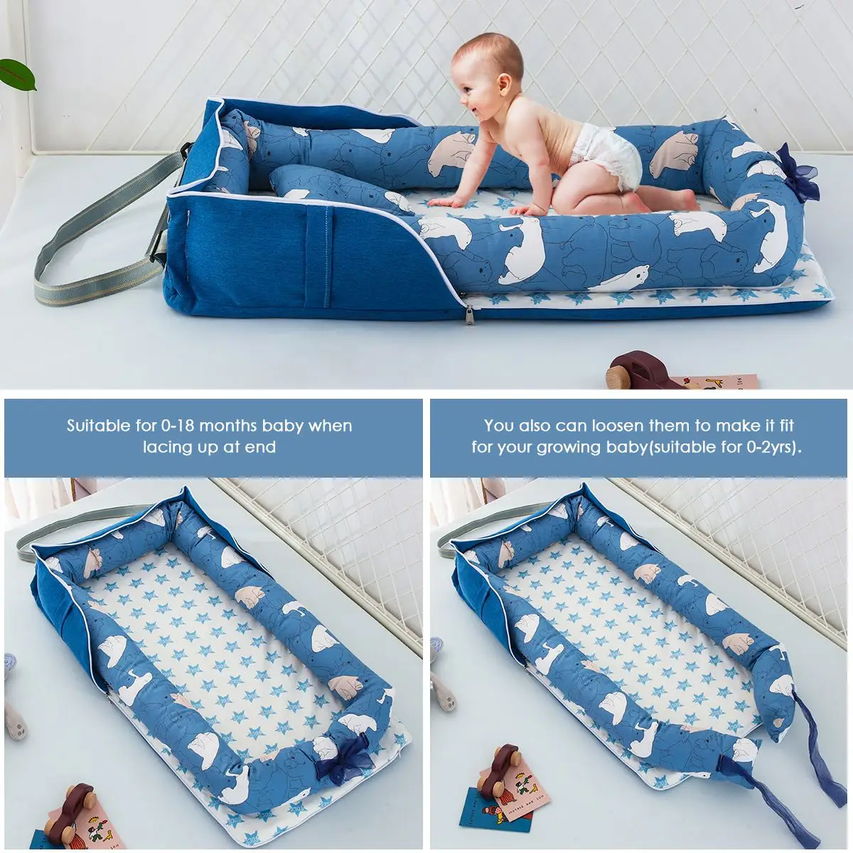 Niche pliable Portable pour bébé | Lit de voyage pour garçons et filles, berceau en coton, lit pour nouveau-né, chambre de voyage