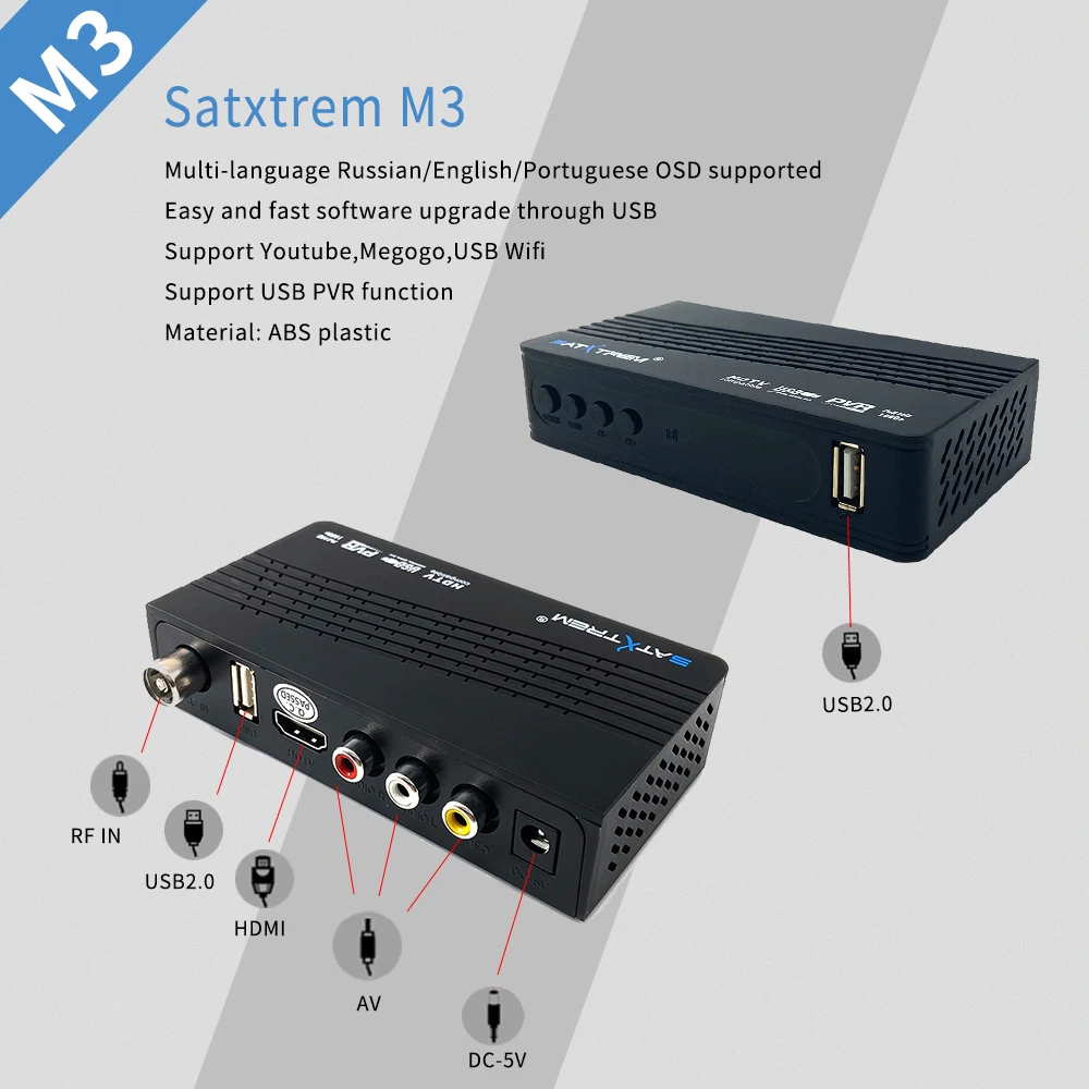 Satxtrem M3 DVB-T2 приемник H.264 Цифровой наземный Full HD 1080P HDMI DVB T/DVB T2 USB Wifi tv Turner DVB приемник для России