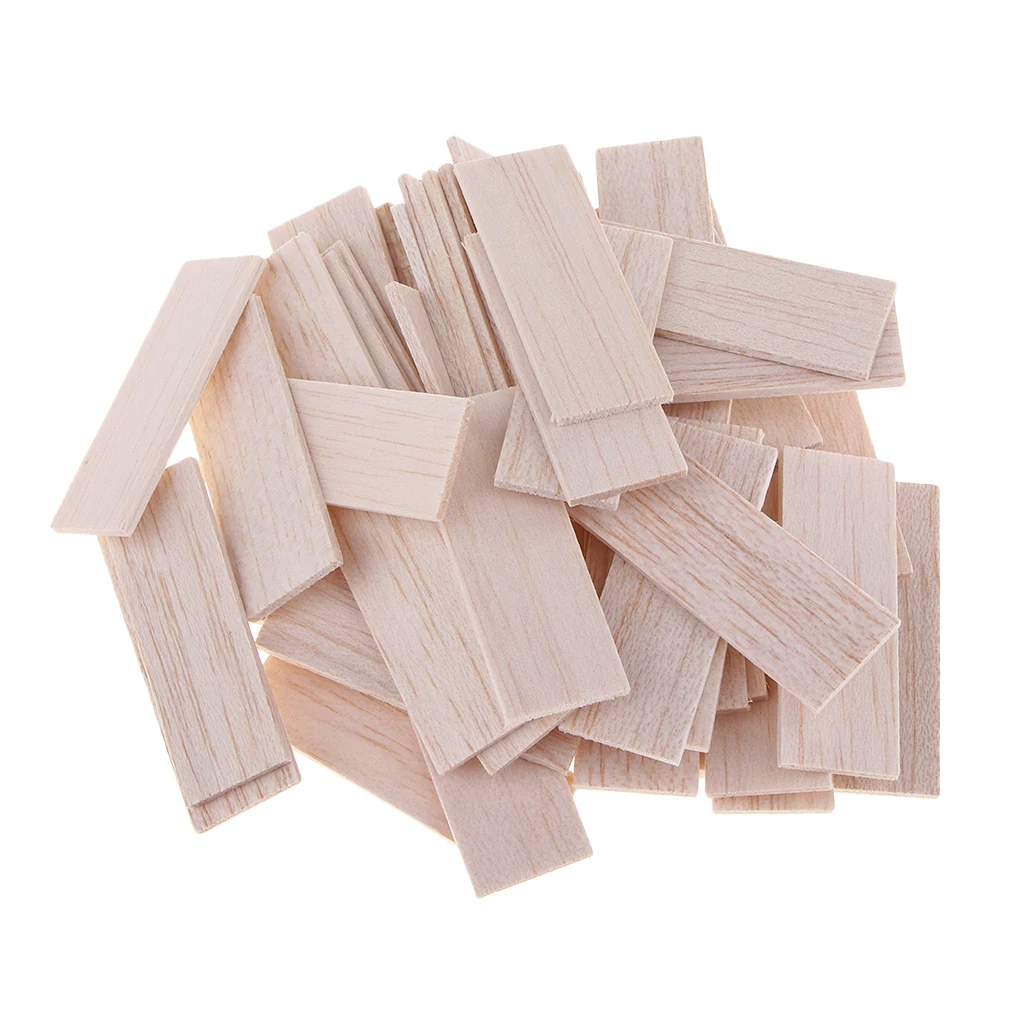 Rectangular Natural Round Balsa Wood Stick Wooden Woodcraft Flat Dowel for Kid Model Making DIY Craft Building Construction Tool