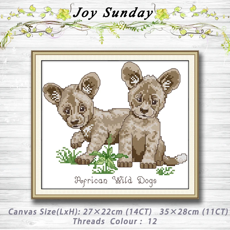 

African wild dog animal cartoon decor Patterns 14CT 11CT Counted Cross Stitch Sets embroidery set Needlework kit Home Decoration