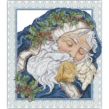 

Santa's sweet dream patterns Counted Cross Stitch 11CT 14CT 18CT DIY Chinese Cross Stitch Kit Embroidery Needlework Sets
