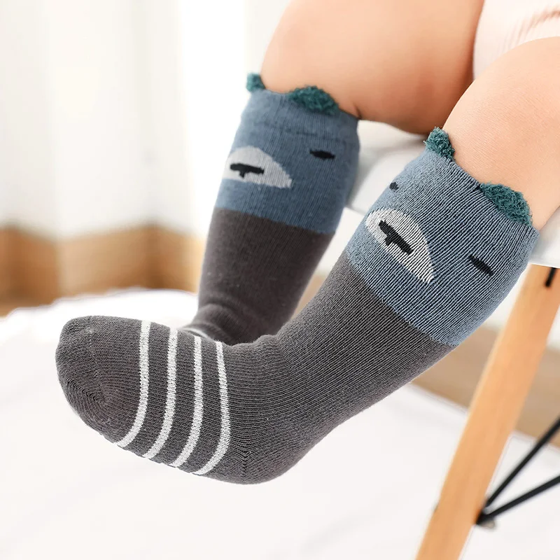 3 пары Нескользящие длинные носки до колена с принтом животных|Колготки и чулки| |