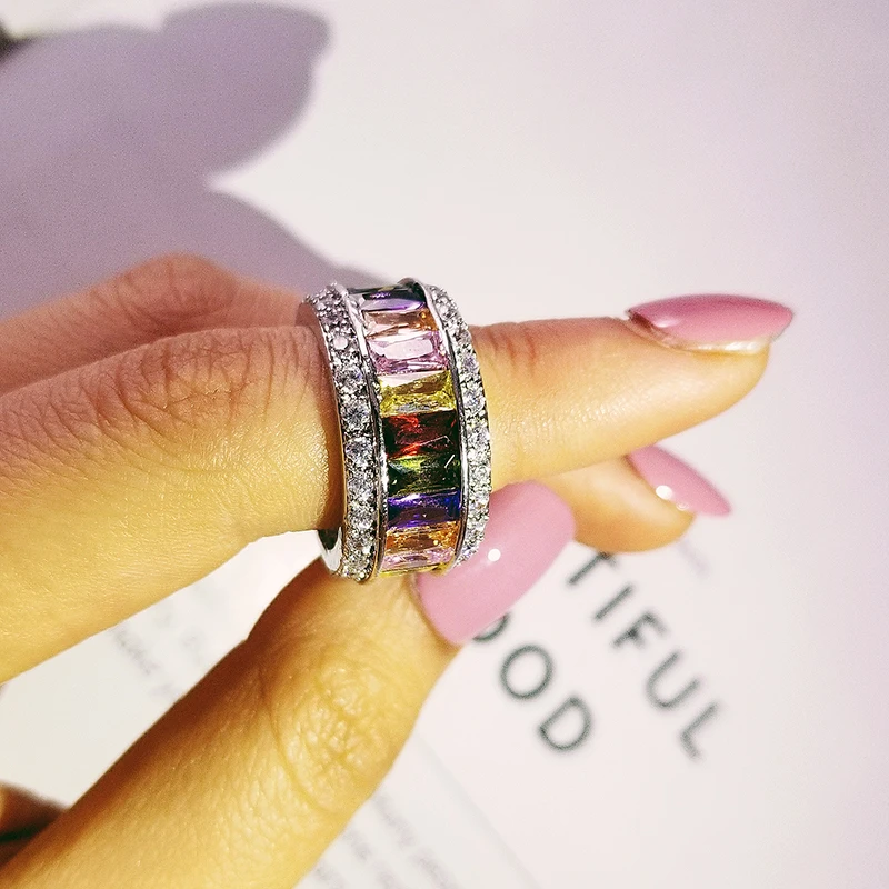 Eternal SAPPHIRE RUBY PERIDOT KUNZITE TOPAZ 925 Sterling Silver Engagement Wedding Rings for Women Men Natural gemstone Jewelry