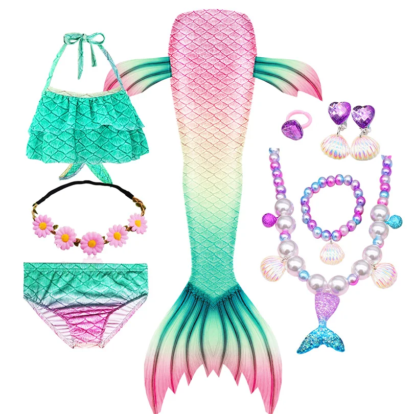 naruto cosplay Fantasy Children Mermaid Tails Swimming Party Cosplay Costumes Halloween Little Mermaid Girls Swimsuit Bikini Set Bathing Suit old lady costume