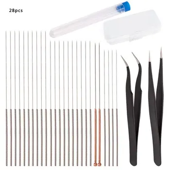 

Nozzle Cleaning Needle Nozzle Bendable Drill Bit Kit Nozzle With Tweezers for 3D Printer